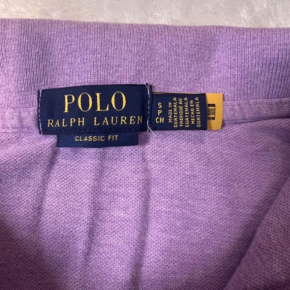Polo Ralph Lauren Mens Classic Fit Polo Shirt S Cotton Heather Purple Pony EUC